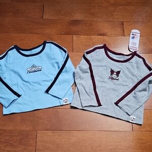 NWT 2 Hello Kitty Long Sleeve Shirts - Blue and Gray